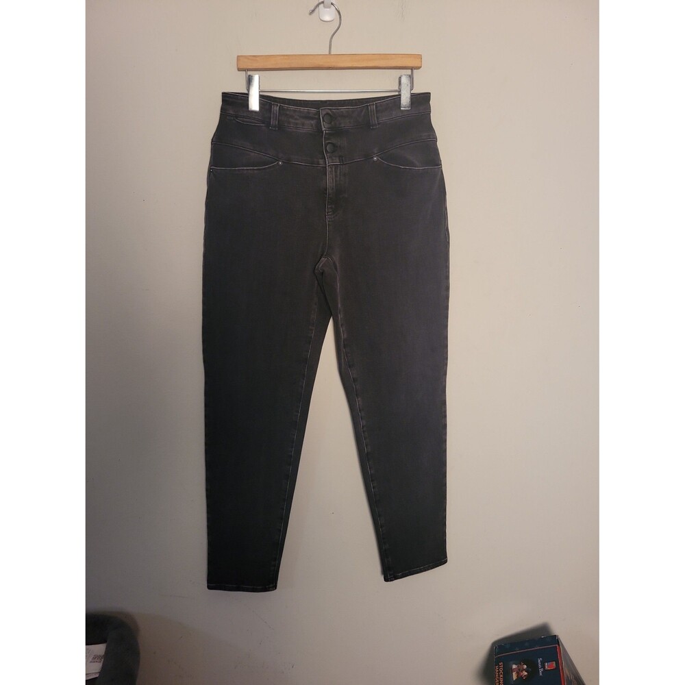 Armani  Iris Jeans Washed Black Slim Ankle Sz 33 Wardrobe Staple Elevated Basic